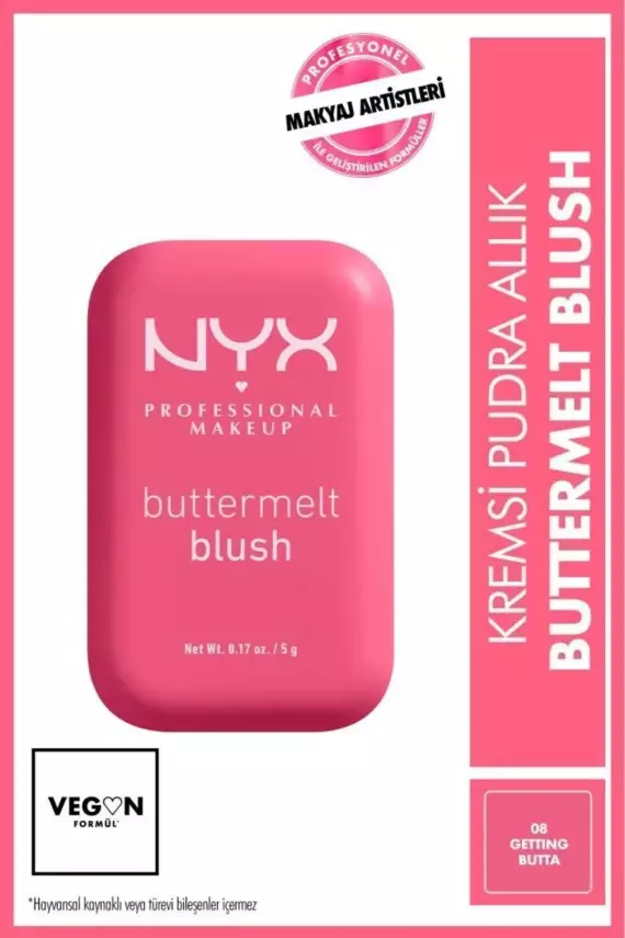 NYX Professional Makeup Buttermelt Blush Kremsi Pembe Pudra Allık - 08 Getting Butta - 1