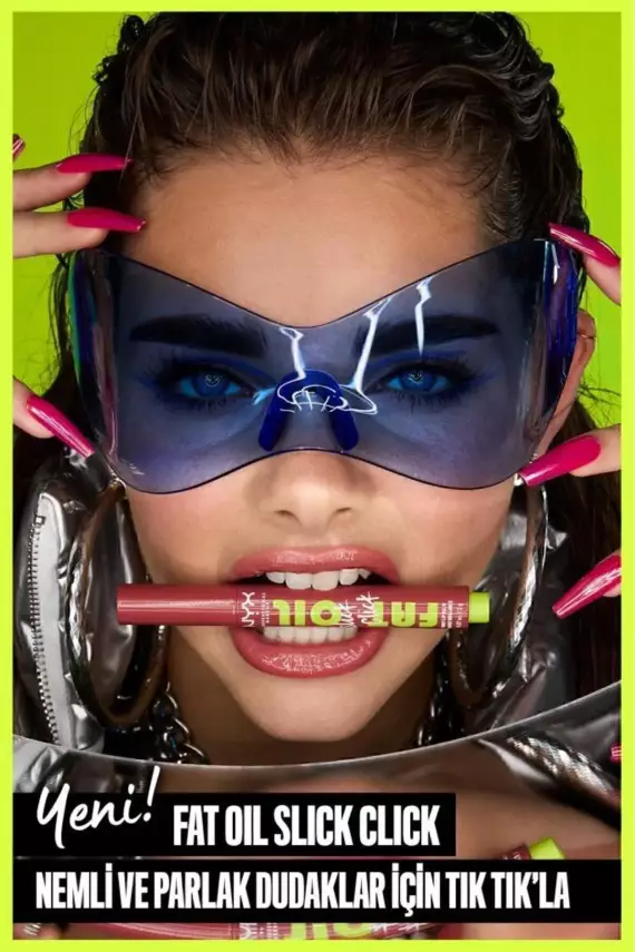 NYX Professional Makeup Fat Oil Slick Click Parlatıcı, Nemlendirici, Nude Tonlu Dudak Balmı - 05 Link In My Bio - 2