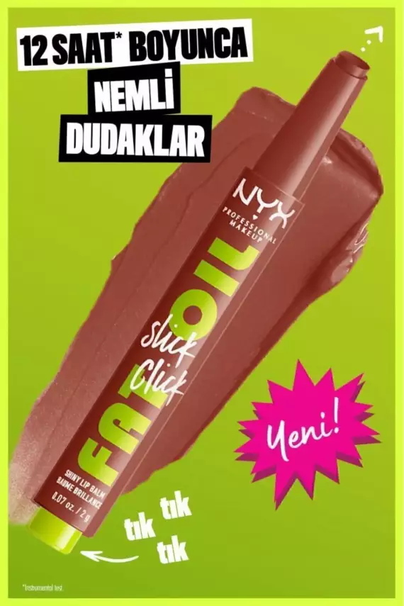 NYX Professional Makeup Fat Oil Slick Click Parlatıcı, Nemlendirici, Nude Tonlu Dudak Balmı - 05 Link In My Bio - 4
