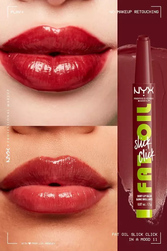 NYX Professional Makeup Fat Oil Slick Click Parlatıcı, Nemlendirici, Nude Tonlu Dudak Balmı - 11 In a Mood - 2