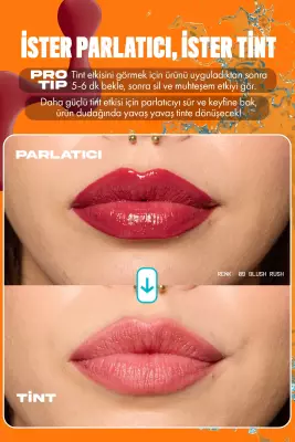 NYX Professional Makeup LIP I.V. Vitamin İçeren Parlatıcı + Tint - 08 Drippin' In Rose - 5