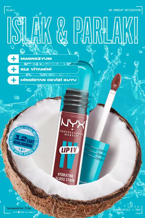 NYX Professional Makeup LIP I.V. Vitamin İçeren Parlatıcı + Tint - 08 Drippin' In Rose - 4
