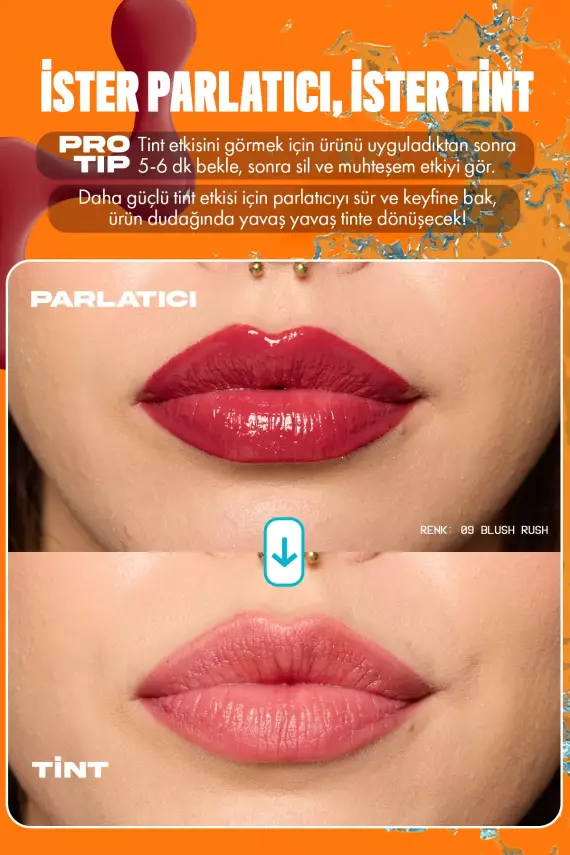 NYX Professional Makeup LIP I.V. Vitamin İçeren Parlatıcı + Tint - 15 Water 'Bout Wine - 5