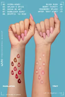 NYX Professional Makeup LIP I.V. Vitamin İçeren Parlatıcı + Tint - 15 Water 'Bout Wine - 7