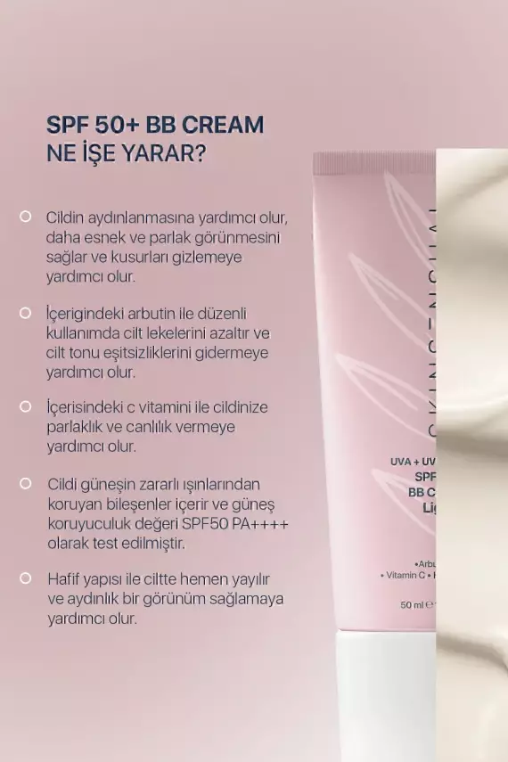 Skin Sensual BB Krem Light| 50 Spf Uva/Uvb Pa++++ | Leke Oluşumunu Önlemeye Yardımcı, Aydınlık ve Canlılık - 2