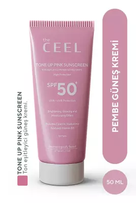 The Ceel Leke Karşıtı Ton Eşitleyen Spf 50+ Pembe Renkli Güneş Kremi Glutatyon, Hyaluronik Asit Etkili 50 ml - 1